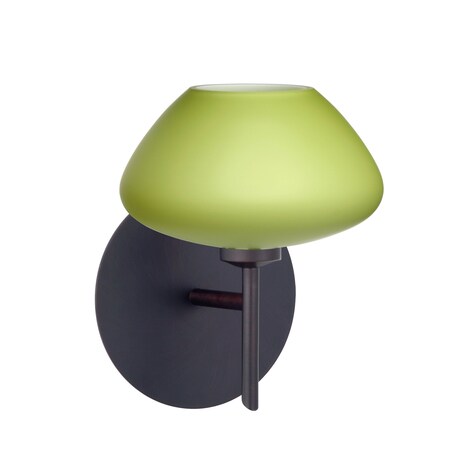 Besa Lighting Peri Mini Sconce, Chartreuse, Bronze Finish, 1x5W LED 1SW-541035-LED-BR